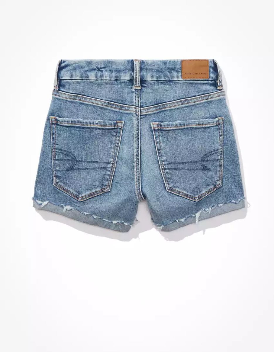 Shorts American Eagle AE Ne(x)t Level Curvy High-Waisted Denim Lavage Clair Femme | KRA-92918261